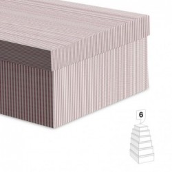 Juego 6 Cajas Carton Rayas...