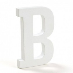Letra B de Madera Blanca,...
