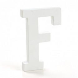Letra F de Madera Blanca,...