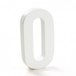Letra O de Madera Blanca,...
