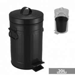 Papelera 20L Metal Negro...