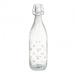 Botella Vidrio Flores con...