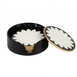 Posavasos x6 Cerámica Negro...