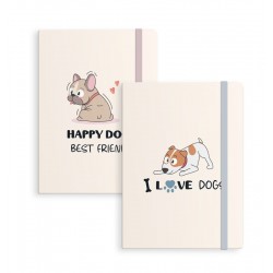 Libreta Perros x2 Goma...