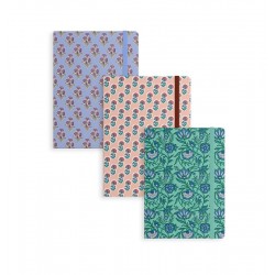 Libreta con Goma Floral x3...