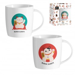 Taza Gato Suerte x2...