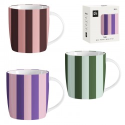 Tazas Cerámica Rayas x3 350...