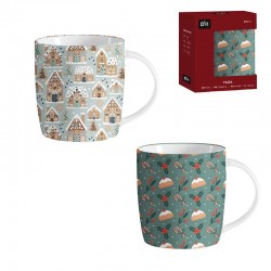 Taza Navideña x2 Cerámica...