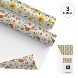 Papel de Regalo Flores x2...