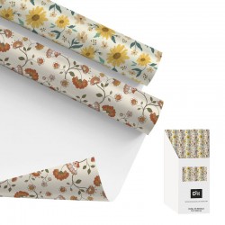 Papel de Regalo Flores x2...