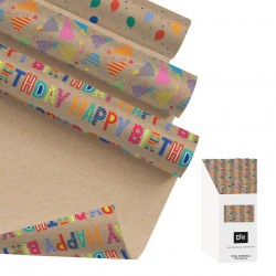 Papel Regalo Kraft Festivo...