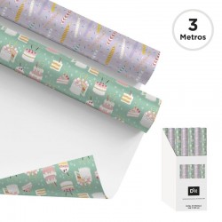 Papel de Regalo Pasteles y...