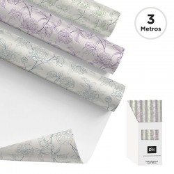 Papel de Regalo Flores x3...