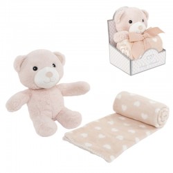 Peluche Oso Rosa con Manta...