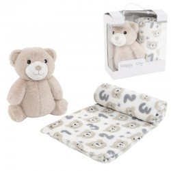Peluche Oso Beige con Manta...
