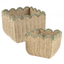 Cesta de Mimbre x2 Bicolor...