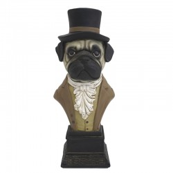 Busto Decorativo Perro Pug...