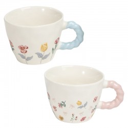 Taza Cerámica Flores x2...