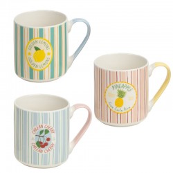 Taza Cerámica Frutas Rayas...
