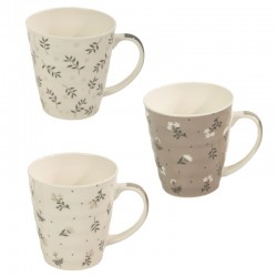 Taza Cerámica Flores x3 340...