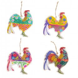 Colgante Gallo x4 Metálicos...