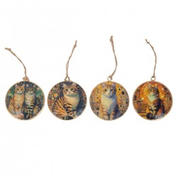 Colgante Gato x4 Metal...