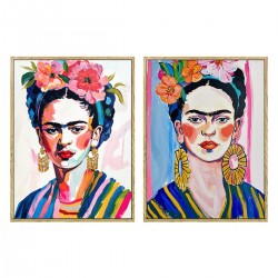 Cuadro Mujer Flores x2...