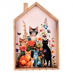 Cuelgallaves Gatos Madera...