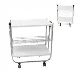 Mesa Camarera con Ruedas Blanca 70 cm