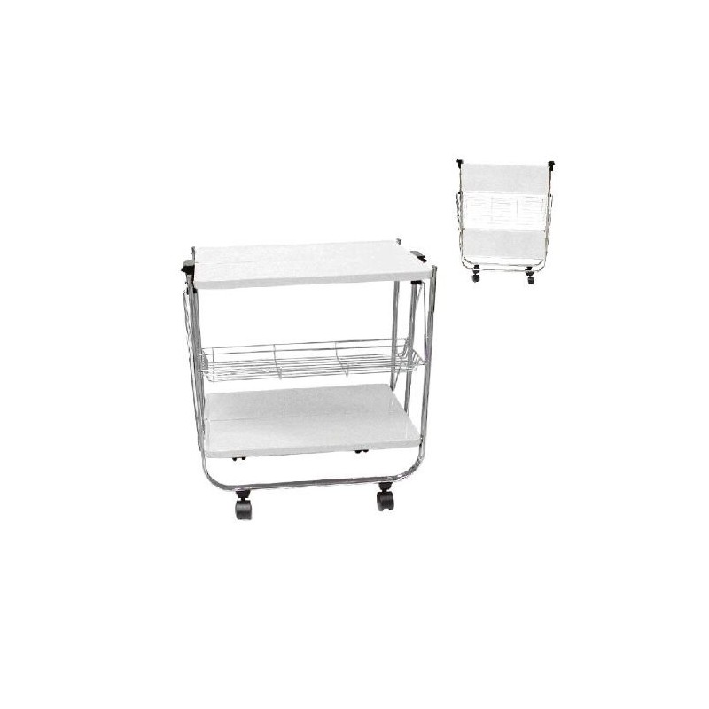 Mesa Camarera con Ruedas Blanca 70 cm