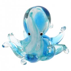 Pisapapel Pulpo Vidrio Azul...