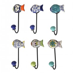 Perchero Pared Pez x6...