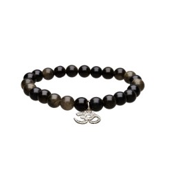 Pulsera Obsidiana Dorada OM...