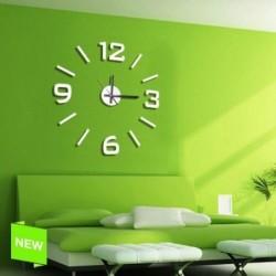 Reloj De Pared Numeros Adhesivos Blanco