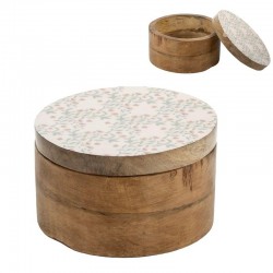Caja Redonda Madera Flor...