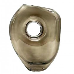 Jarrón de Cristal Gris con...