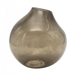 Jarrón de Cristal Gris Bola...