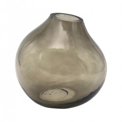 Jarrón de Cristal Gris Bola...