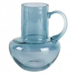 Jarrón de Cristal Azul con...