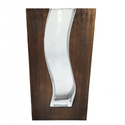 Jarrón de Madera Marrón con...