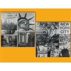 Set de 2 cuadros Collage New York B/N