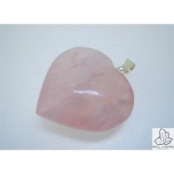 Colgante Corazón en Cuarzo Rosa