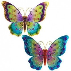 Aplique De Pared x2 Mariposa Vidriera 34 cm