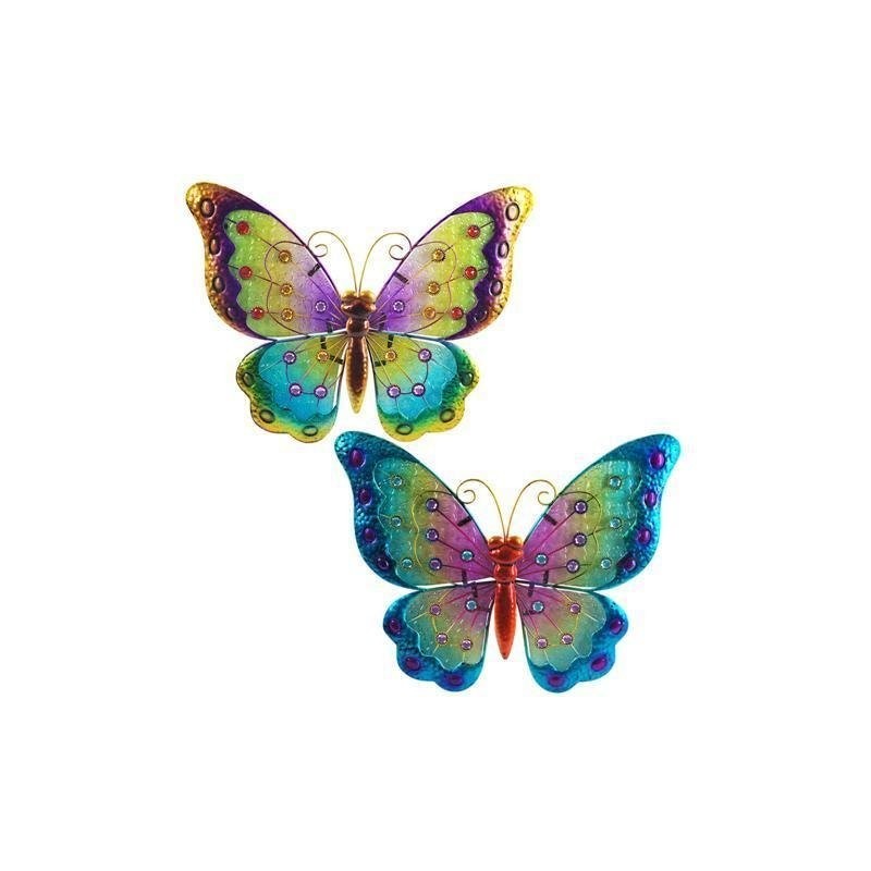 Aplique De Pared x2 Mariposa Vidriera 34 cm