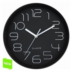 Reloj de Pared Numeros Negro 28 cm