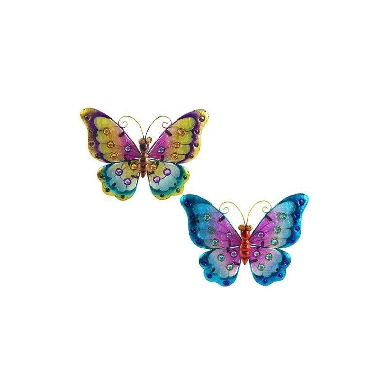 Aplique De Pared x2 Mariposa Vidriera 26 cm