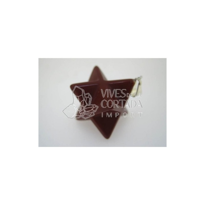 Colgante Merkaba en jaspe Rojo
