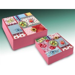 Set de 2 Cajas Rosa 19 cm