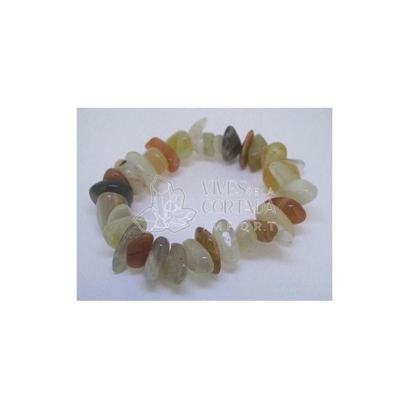 Pulsera Elástica Chip Agata Natural