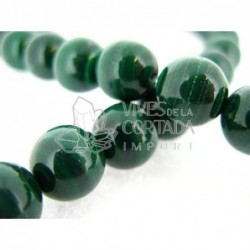 Hilo Malaquita Natural Bola Lisa 12 mm